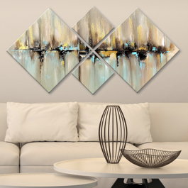 Wallity Cuadro Decorativo de MDF Multicolor (4 Piezas)